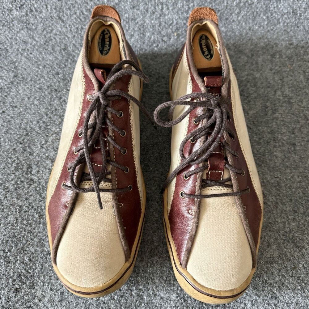 VTG Hush Puppies Men's Bowling Sneakers Two Tone Canvas Leather US 9 EU 43 E